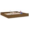 Sandpit with Seats Honey Brown Square Solid Pine Wood