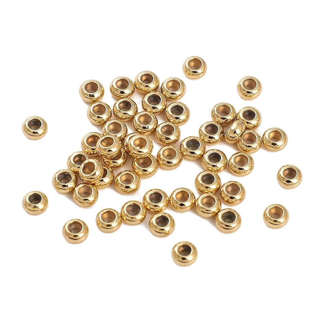 2Pcs Copper Flat Round Silicone Beads For DIY Jewelry Making Craft Accessories