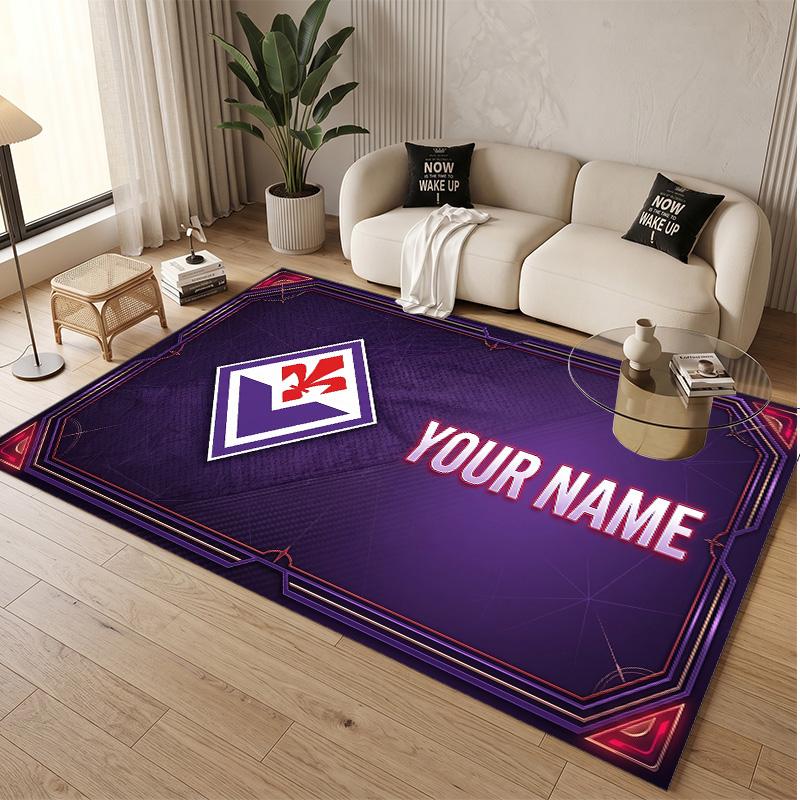 Personalized Crystal Velvet Carpet Fiorentina FC Pattern Non Slip Floor Rug