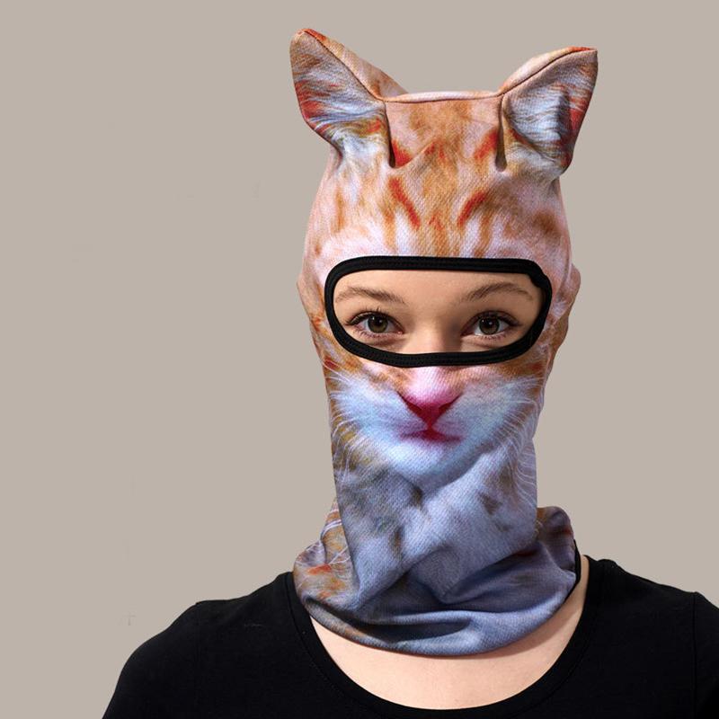 Маска Красной Шапочки для мужчин и женщин, смешная с ушками, милый 3D-узор, для активного отдыха, с животным принтом, для Хэллоуин-вечеринок