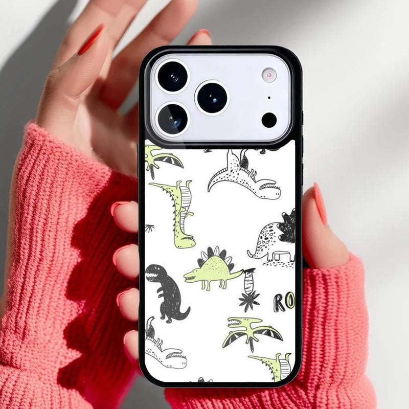 Забавный чехол с рисунком динозавра Dino для iPhone 17 16 15 14 13 Pro Max Задняя крышка для 12 11 Pro Coque