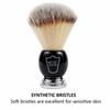 Parker Deluxe Synthetic Silver Tip Shaving Brush, Black & Chrome Handle, 22mm Knot, Animal-Free, BCSY