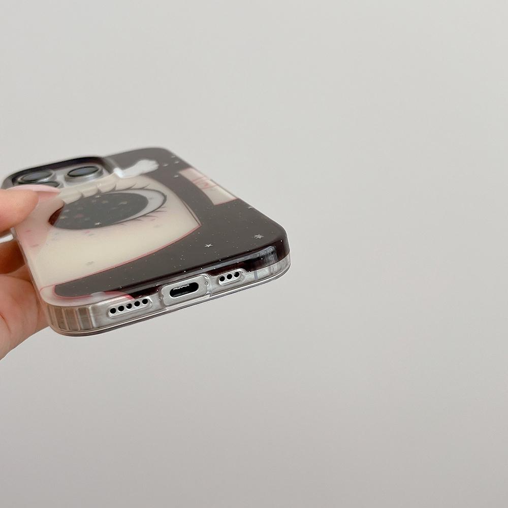 Милый Аниме Сияющие Глаза Мультяшный Чехол для Телефона для IPhone 17 16 15 14 Pro 13 Max Комикс Девушка Сверкающие Большие Глаза Блеск Задняя Крышка