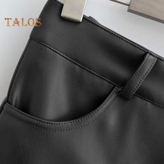 Женская мини-юбка с высокой талией на пуговицах на молнии, сплошная цветная юбка из искусственной кожи, короткая юбка на бедрах с карманами