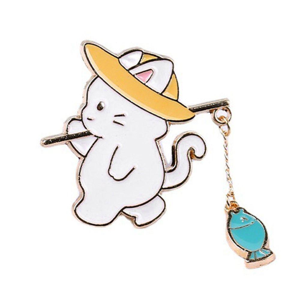 Мультяшный дизайн Значок-пин с животным Эмалевое покрытие Мультяшный кот Пин Креативная брошь Аниме значки