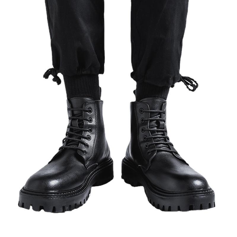 Модные мужские ботильоны из искусственной кожи, повседневная обувь для отдыха на природе, легкие дизайнерские мужские теплые рабочие ботинки 2024 года, классические ботинки ручной работы