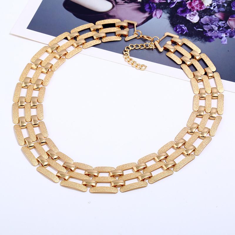 Fashion Geometric Metal Choker Necklace With Matte Finish For Men Women And