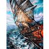 5D DIY Алмазная картина Вышивка крестом Парусник Алмазная вышивка Пейзаж Изображение Rhinestone
