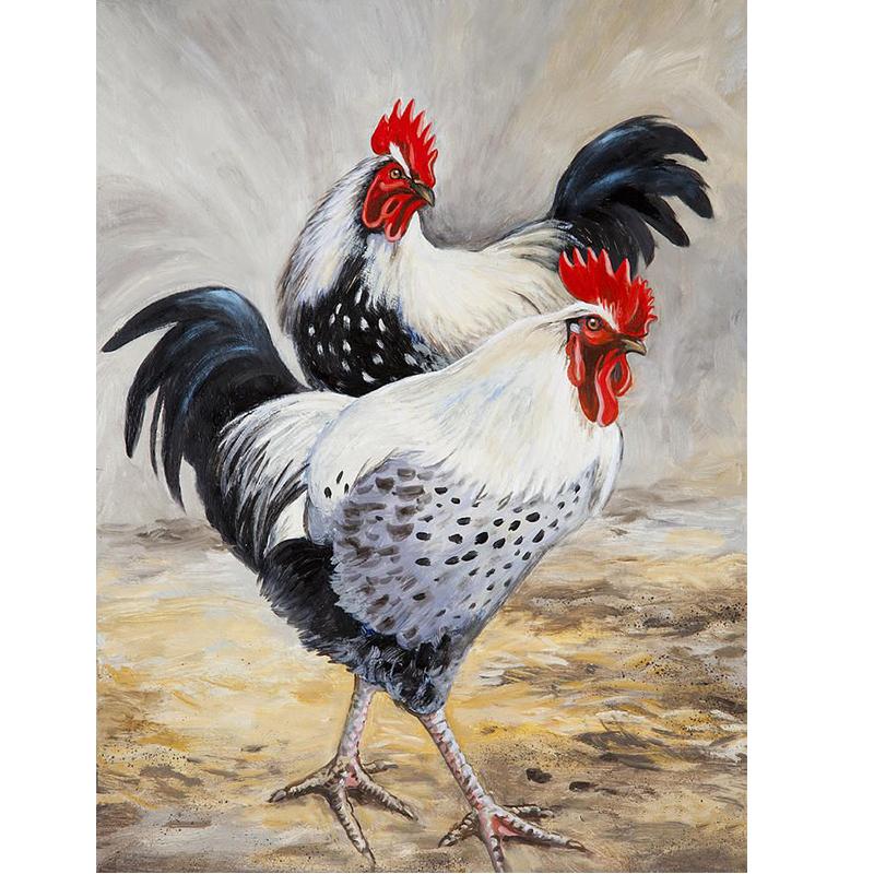Цыплята DIY 5D алмазная живопись животное курица петух полный круглый смолы Алмазная вышивка мозаика изображение горный хрусталь домашний декор