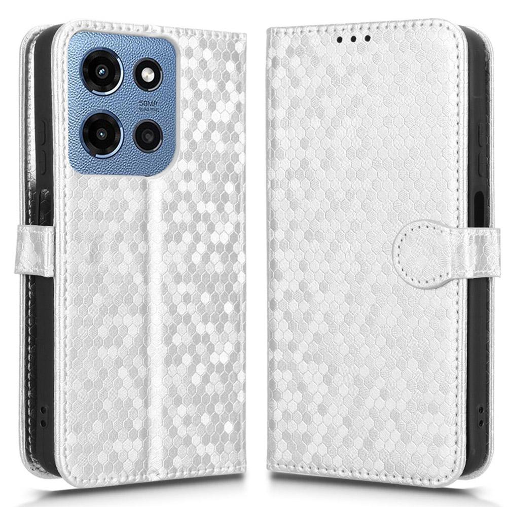 For Motorola Moto G Power (2025)/G Play (2025) 4G Case Wallet Dot Pattern Imprint PU Leather Phone Cover