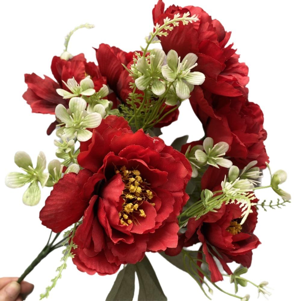 35см Искусственные цветы пиона Подарки Имитация букета цветов Новый пион Шелковые цветы Домашний декор