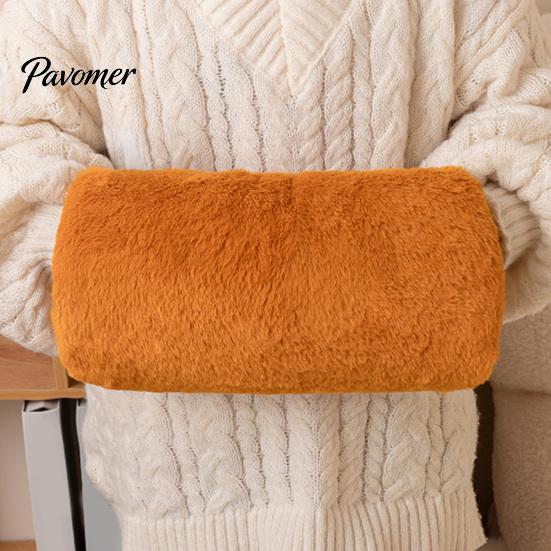 Soft Hand Pillow Solid Color Plush Pillow, Winter Stuffed Warming Muff, Thickened Cold Weather Fuzzy Cushion for Children, Adults