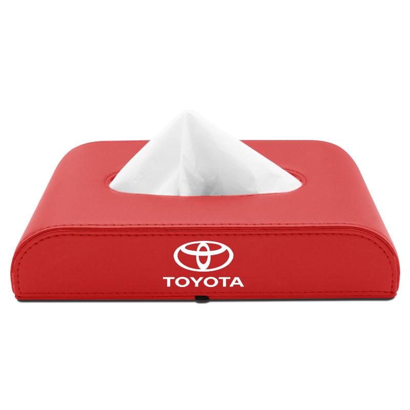 1pcs Car Tissue Box Holder Armrest Box Storage Case Emblem for Toyota TRD Corolla Camry Rav4 Yaris Hilux Prius Auris Car Accessories