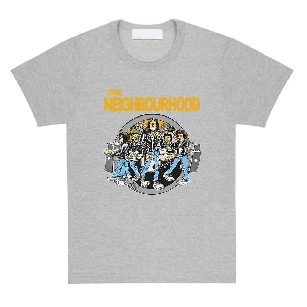 Футболка с принтом The Neighborhood Nbhd Band Хлопок Высокое Качество Унисекс Футболки Одежда Женская Повседневная Футболка с Коротким Рукавом Мужская