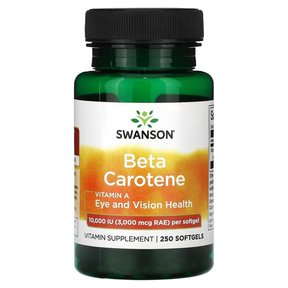 Swanson Beta-Carotene 10,000 IU 3,000 mcg RAE Softgels 250 Tablets Beta-Carotene 10,000 IU 3,000 mcg RAE Small 1 pcs