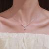 S925 Sterling Silver Wheat Ear Necklace Women'S French Niche High-End Neck Chain Jewelry Mozzarella Diamond One-Carat Pendant