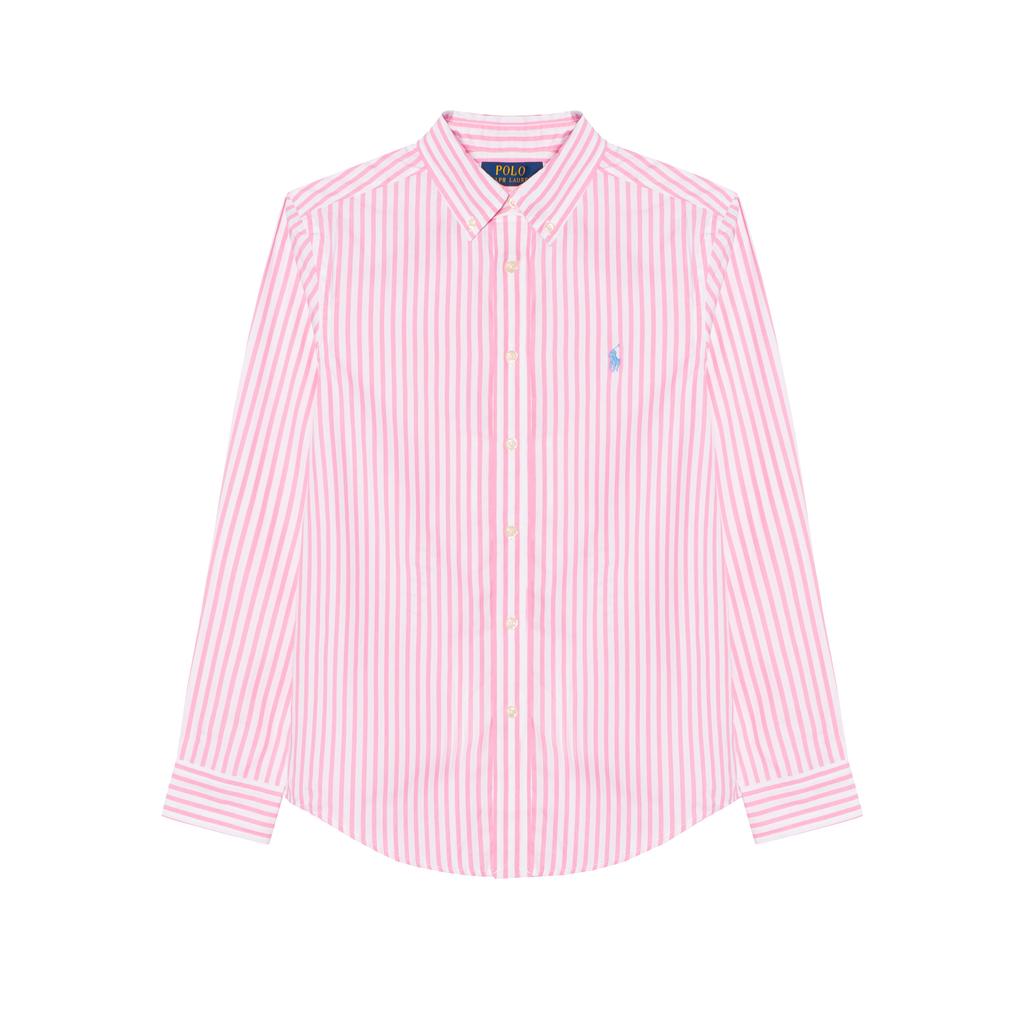 Polo Ralph Lauren Striped Button-Down Long Sleeve Shirt Kids Shirts Pink 323862260-040