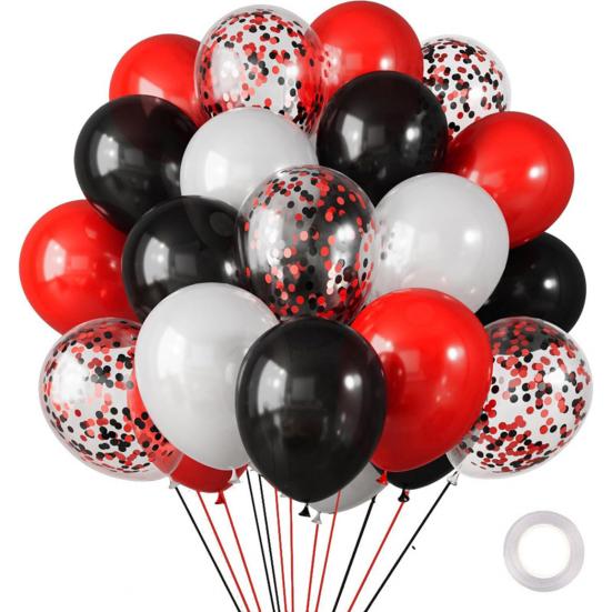 30 Pcs 12inch Metallic Balloons Chrome Latex Balloon with Ribbon for Wedding Bridal Birthday Baby Shower Decoration