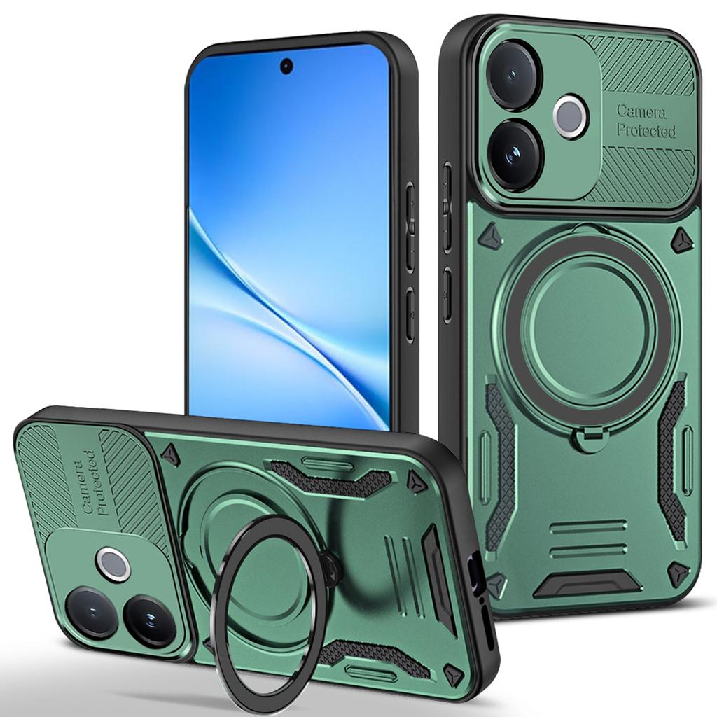 Магнитный чехол для vivo V60 Lite 4G / V60 Lite 5G Ударопрочный TPU + PC Задняя крышка телефона с подставкой