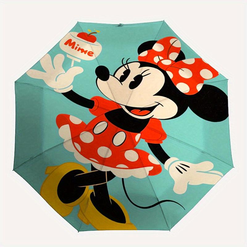 Minnie Mouse, Mime Automatic Opening and Closing Umbrella, Compact Travel Umbrella, Lightweight and Portable, Suitable for Beach Commuting B