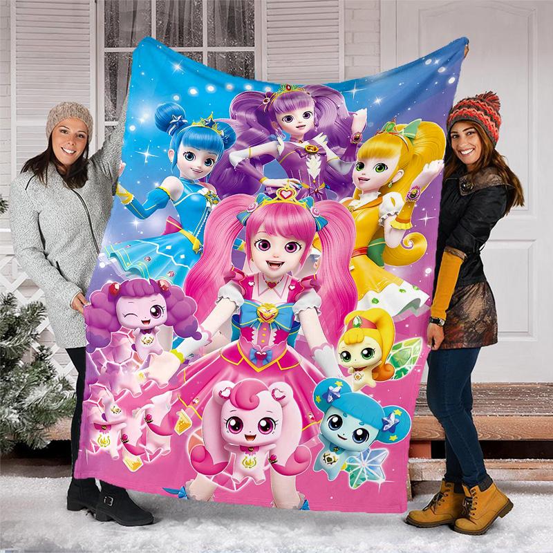 1pc Catch Teenieping Magic Sweethear6 Theme Blanket - Digital Print, Polyester, Cozy for All Seasons, Perfect for Outdoor, and Travel
