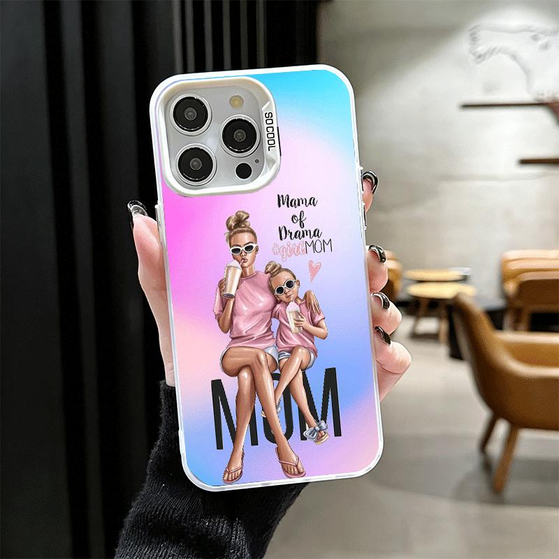 Чехол для телефона с дизайном "Мама и ребенок", ударопрочный, для iPhone 17 Air 16 16E 15 Pro Max 14 Plus 13 Mini 12, задняя крышка, защита от падений, забавный
