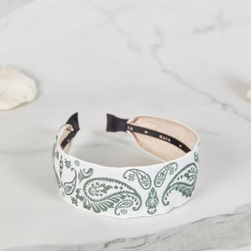 Повязка на голову MAIA с узором пейсли - Однотонный хаки