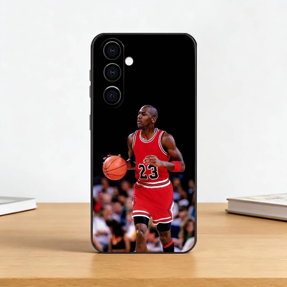 Sports M-Michael Jeffrey Jordan Phone Case Black Silicone Soft For Samsung Galaxy A73,A72,A71,A70,A53,A52,A51