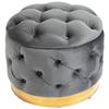 Vintage Stool, Seat Stool Storage Bench Footstool Footrest with Storage, Upholstered Stool, Metal, Foam, Charcoal Gray, 55 x 55 x 42 cm
