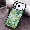 Зеленый чехол с узором пейсли для iPhone 17 16 15 Pro Max Air 14 13 12 11 Plus Ударопрочный чехол