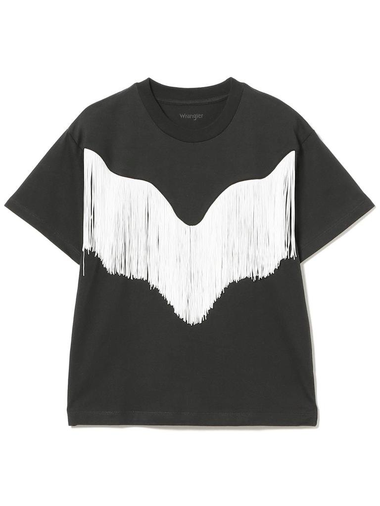 Beams Boy S/S TEE [Special Order] Wrangler X Maturely Fringe Short Sleeve T-Shirt Women's Black Free