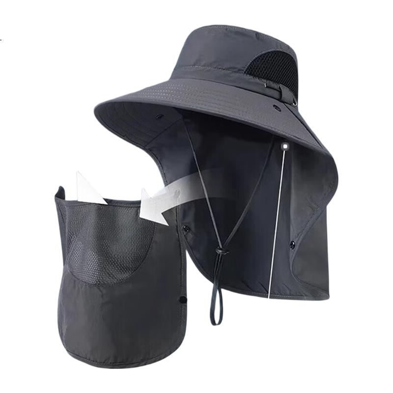 CARTELO Men's Sun Protection Hat UV Protection Outdoor Fishing Bucket Hat Summer Face Cover Sun Hat