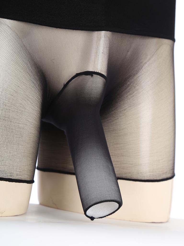 Mens See Through Ultra Thin High Waist Boxer Shorts Sheath Lingerie Underwear