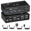 8K HDMI DisplayPort Двойной Монитор KVM 2 Дисплея Одновременно USB 2 4 Двойной Монитор KVM Клавиатура Мышь Домашний Поддержка Переключатель, 2-ПК Переключатель, Выход, HDMI,