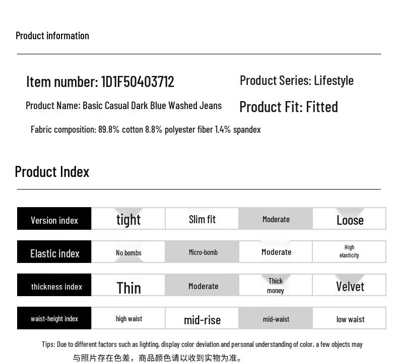 Мужские джинсы прямого кроя Qipilong с эффектом стирки и стрейчем
