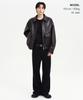 Musinsa Standard Synthetic Leather Oversized Aviator Jacket [Dark Brown]