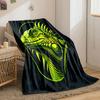 Neon Green Lizard Illustration print blanket soft and cozy perfect for the living room bed sofa or a nap,gift