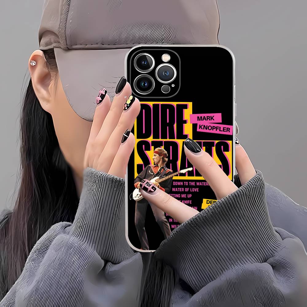 Прозрачный мягкий чехол для телефона Band D-Dire S-Straits для iPhone 15 12 14 16 17 13 Plus 11 Pro Max 13 Pro