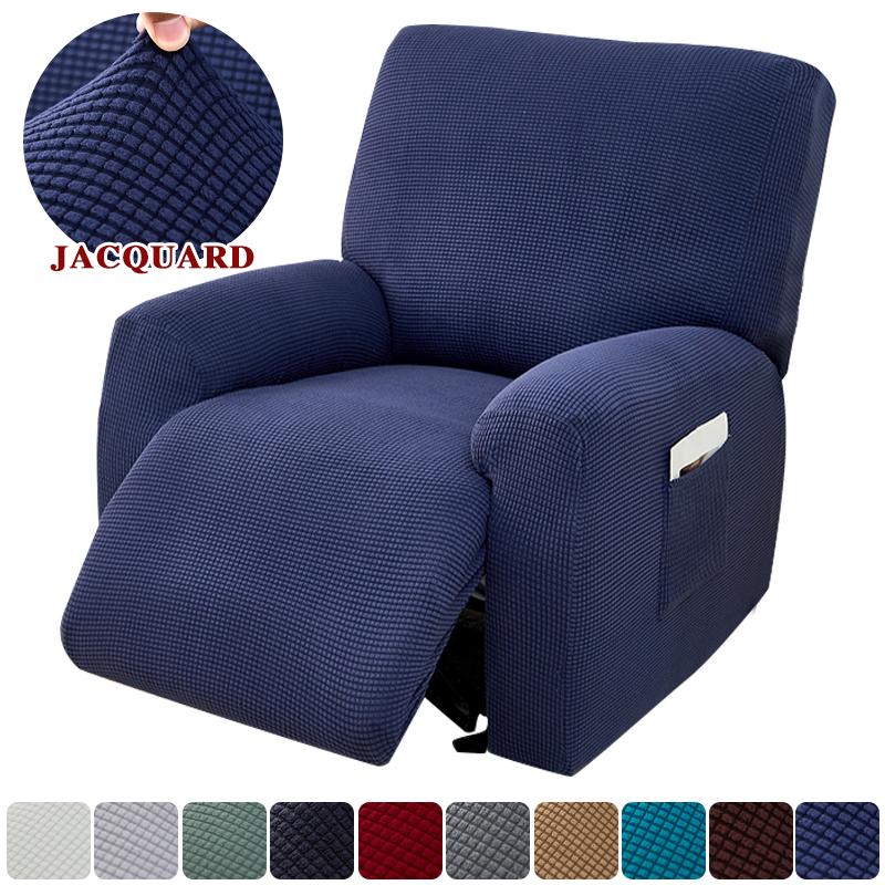 4 Pcs Jacquard Recliner Sofa Cover Stretch Functional Lazy Boy Relax Armchair Cover Couch Cover Furniture Protector Anti-Dust