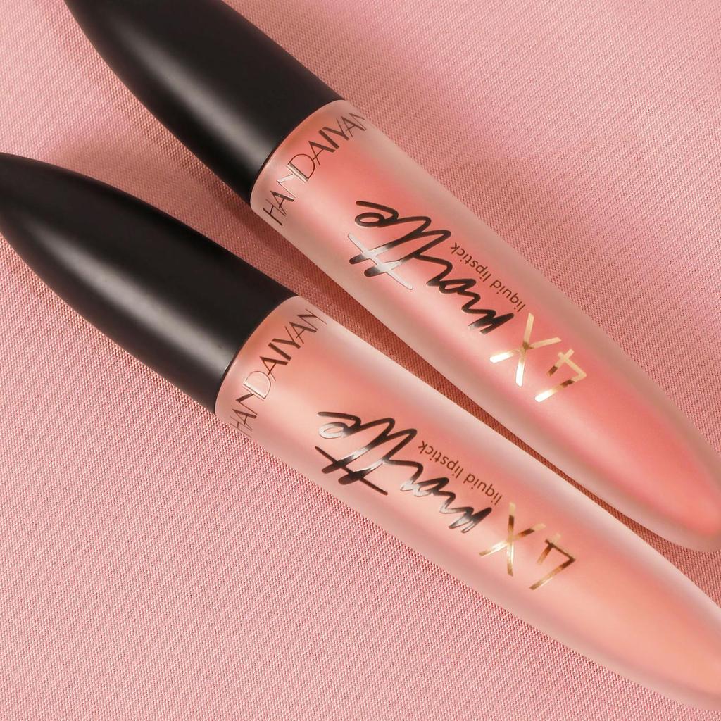 HANDAIYAN Matte Waterproof Lip Gloss Sexy Lipgloss Liquid Lipstick Nude Pink Purple Makeup Long Lasting Tinted Lip Glaze