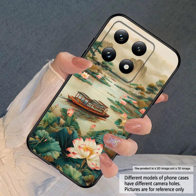 Корабль и Красный Лотос Для Xiaomi Poco X7 M7 Pro 5G M5 X4Pro 4 M6 4G C65 C75 F6 F5 X6 5 7 X5 F7 Ultra M5S M4Pro 5G мягкий чехол для телефона
