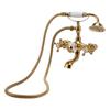 Antique Brass Shower System Wall Mounted Brass Handheld Shower Sprayer with Cross Handle Bathtub