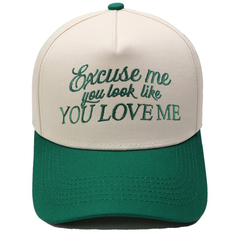 YOU LOVE ME truck driver hat embroidery color matching baseball cap European and American men's and women's casual retro hat