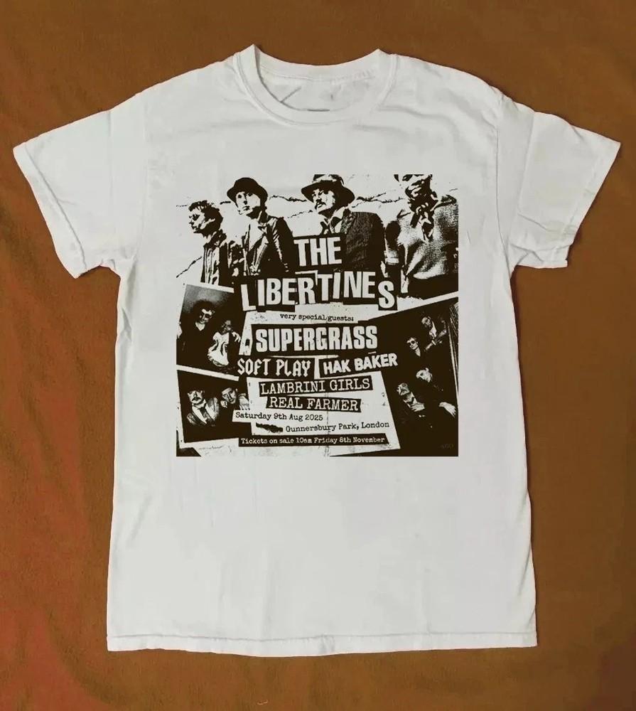 НОВЫЙ Тур группы The Libertines 2025 Подарок для фаната от S до 4XL Белая футболка