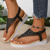 Fashion 2025 Summer Fashion Women's Clip Toe Platform Sandals Silver Cut Out Wedge Heels Sandalias Mujer Beach Casual Thick Flip Flops