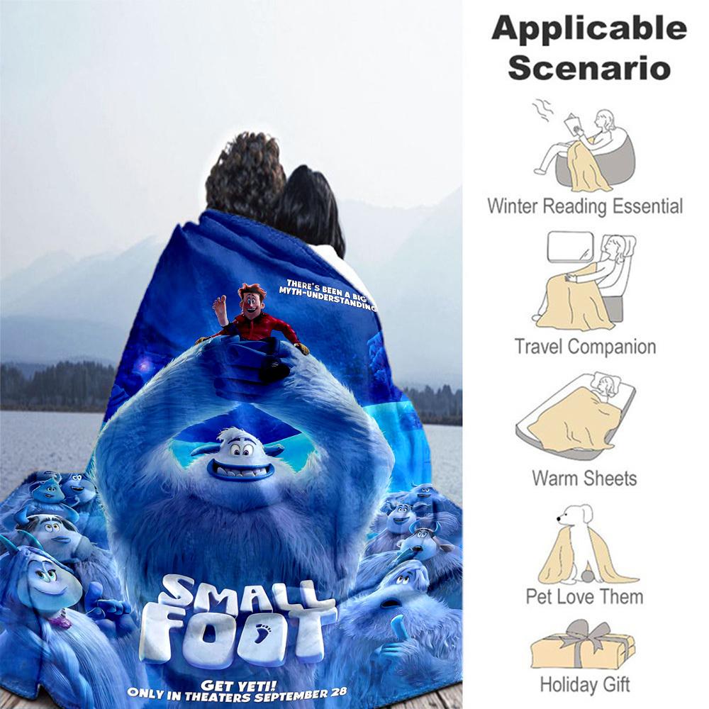 1pc small foot Outdoor Flannel Blanket Soft Plush Decor for Picnics, camping,Bedroom, Playroom, or Lunch Break, Perfect Gift