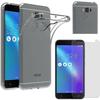 Silicone Case - Phonillico® - ZENFONE 3 MAX PLUS ZC553KL - Ultra Slim - Transparent - Screen Protection Pack