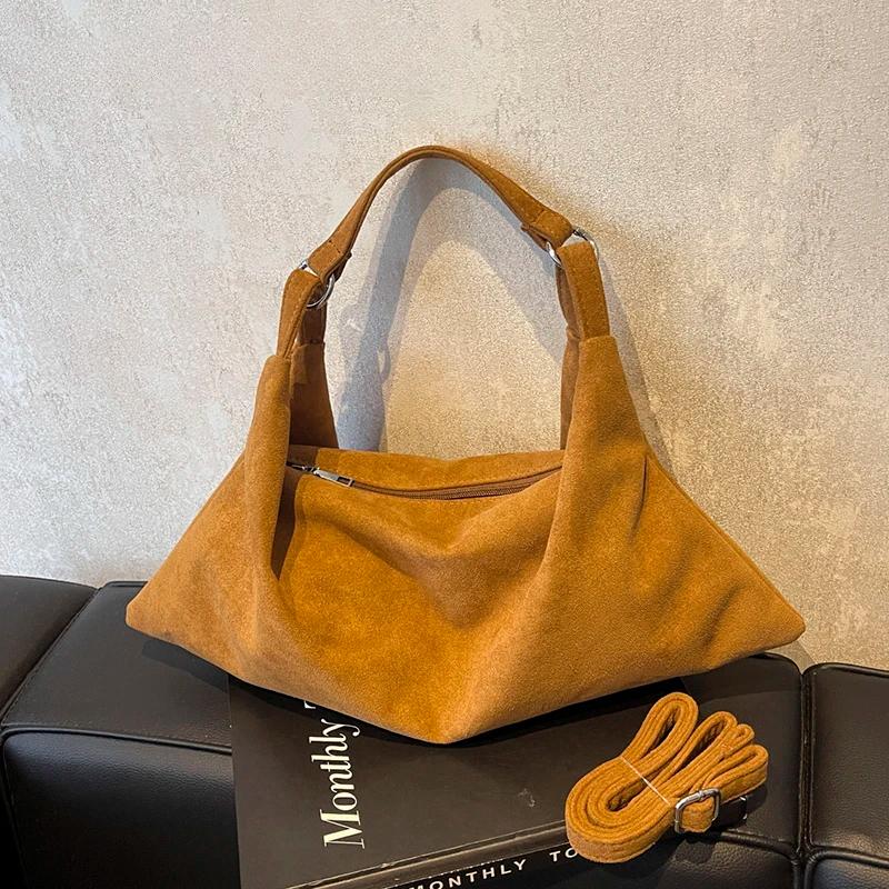Women New Fashion Big Soft Handbags and Purses Vintage 2024 Winter Trend Simple Y2K Crossbody Bag Lady Shoulder Bag