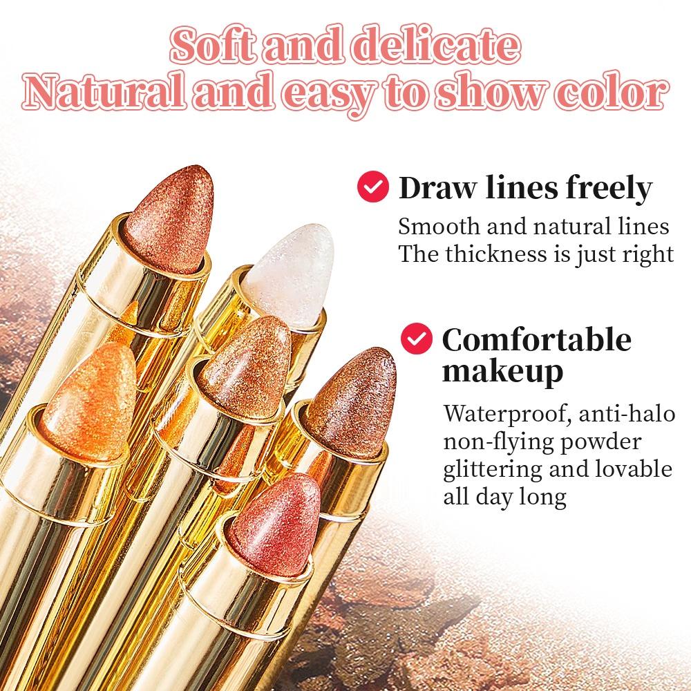 Lazy Sleeper Silkworm Highlight Brightener Тени для век Ручка с двойной головкой Fine Shimmer Pearl Водостойкие тени для век Стойкая фиксация женского макияжа