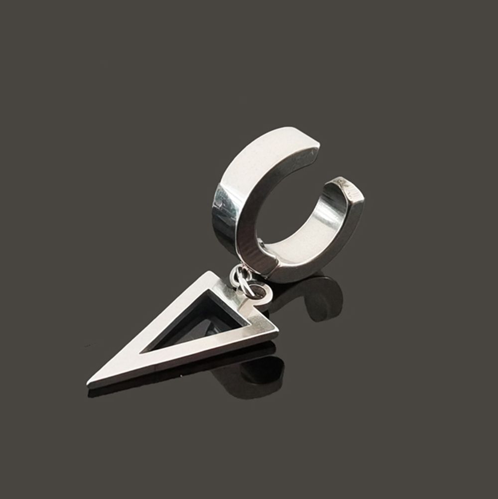 Стальной Треугольник Модные Украшения Корейский Стиль Ушной Манжет Клипса-Крестик Серьга Серьга Без Прокола